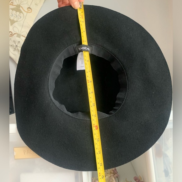 Bebe 100% Wool Black Flex Soft Felt Hat Wide Brim main image 13